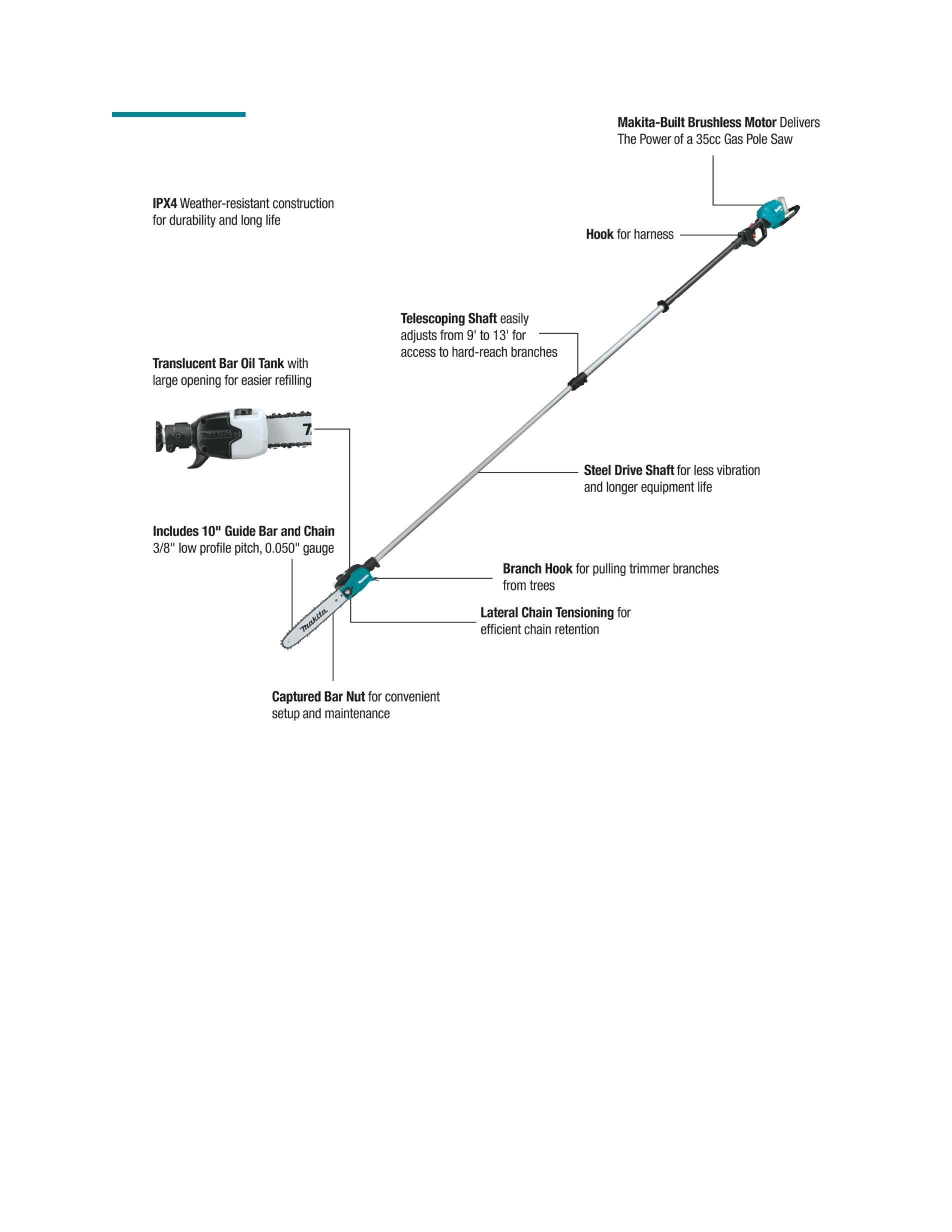 Rental store for 40v 10 TELESCOPING POLE SAW to 13 feet in San Jose CA